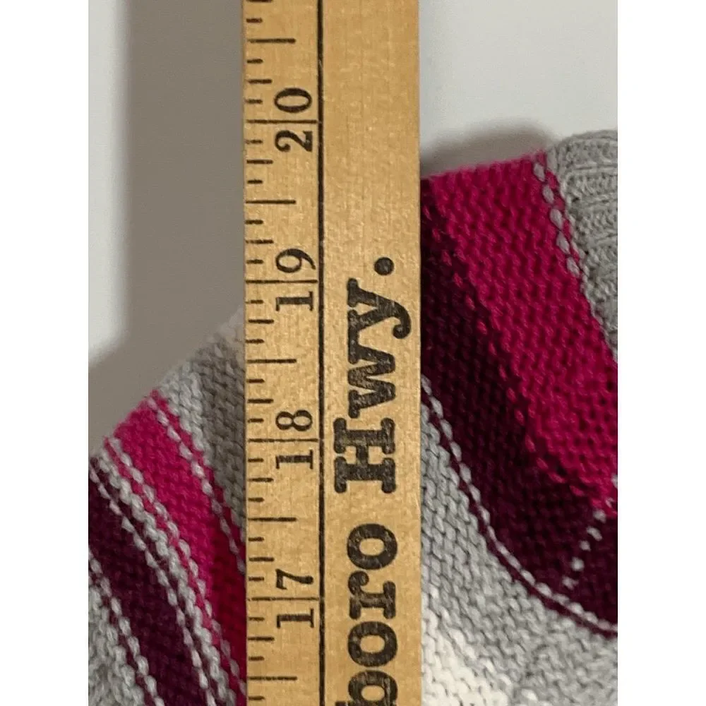 Gymboree Girls Striped Fuzzy Knit Sweater Dress Short Sleeve Gray Pink Size 4